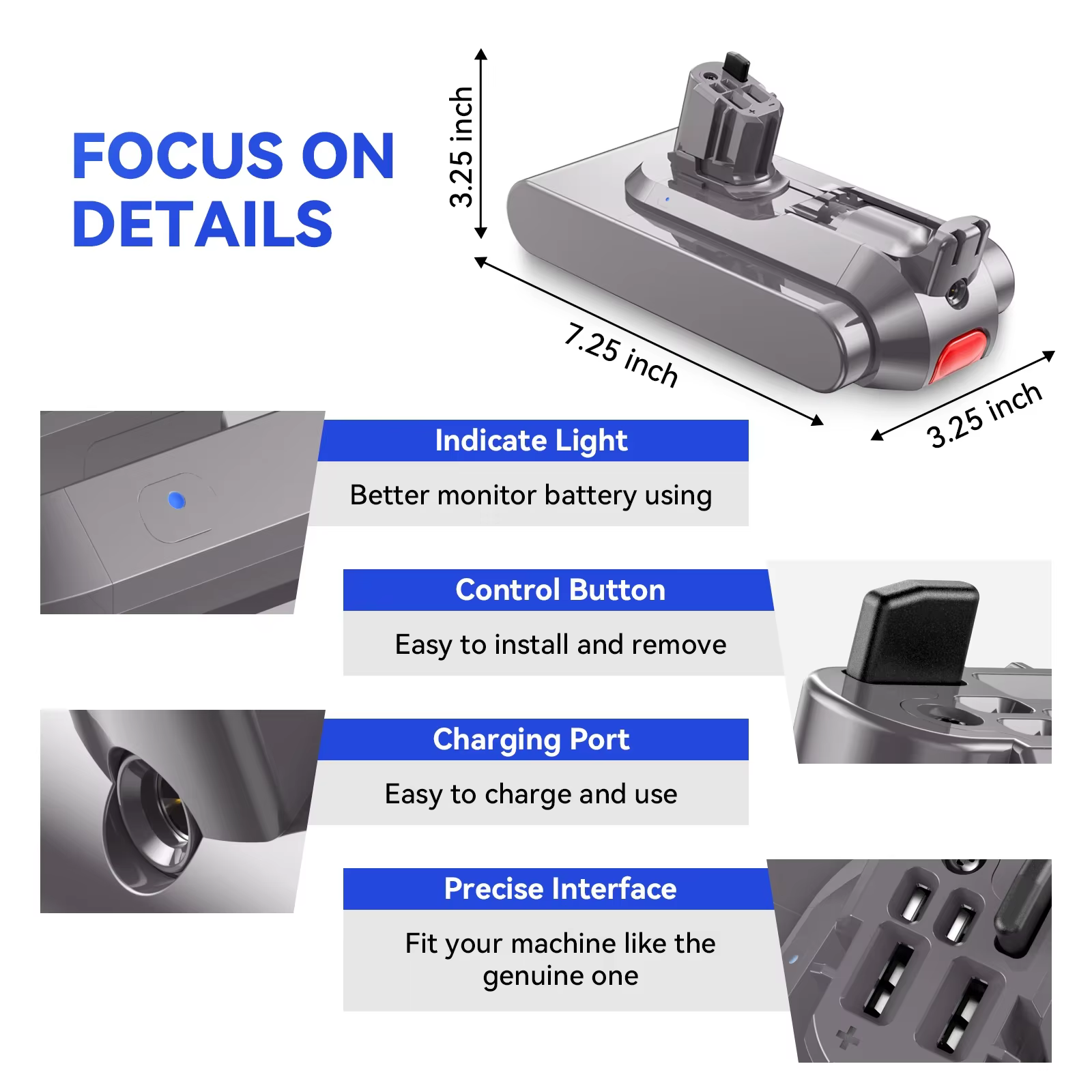 Batterie rechargeable pour aspirateur Dyson V6 V7 V8 V10 V11 V15 série SV07 DC62 DC58 DC31 absolu moelleux