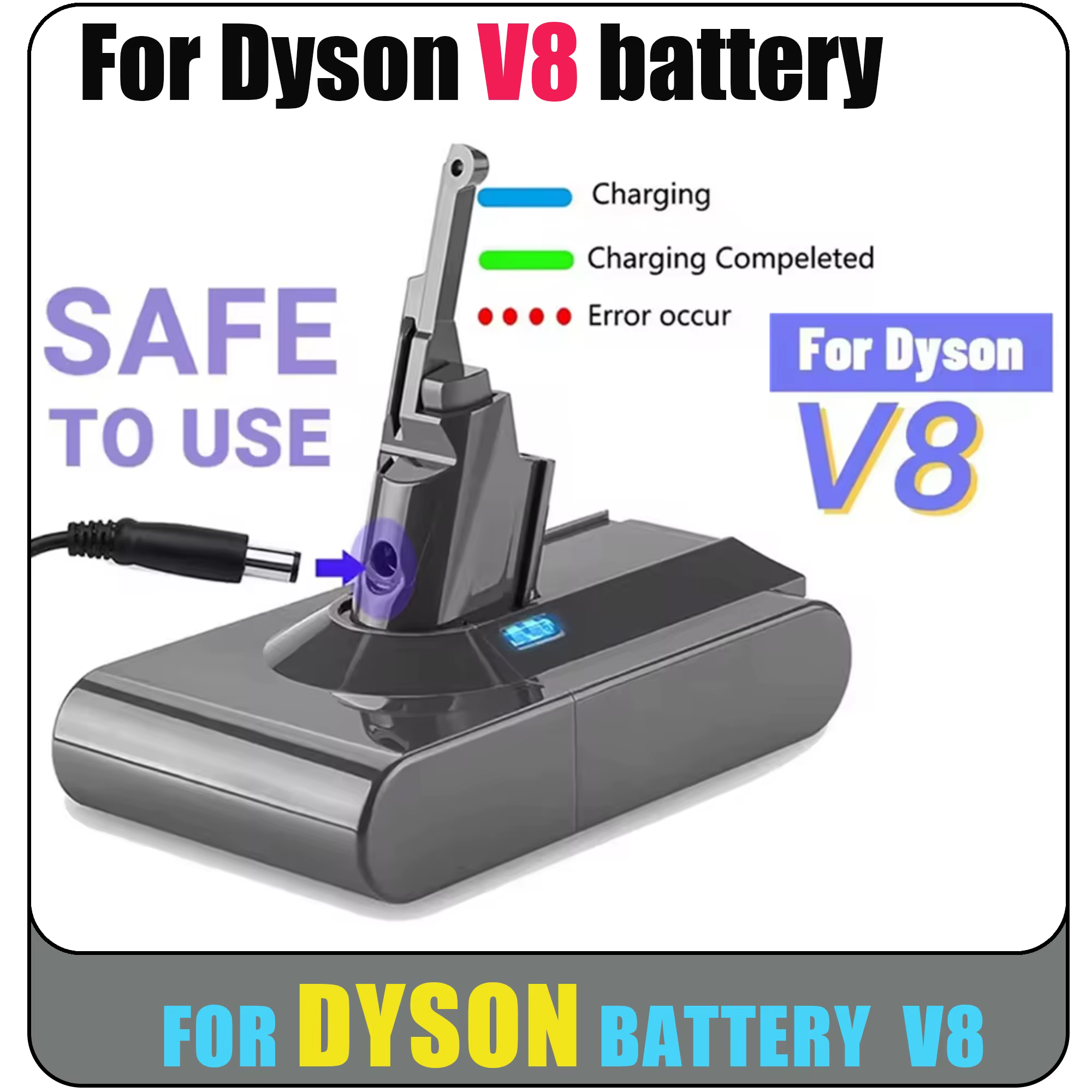 Batterie rechargeable Li-ion pour aspirateur Dyson V8 SV10 16800mAh/28000mAh 21.6V Absolute Animal