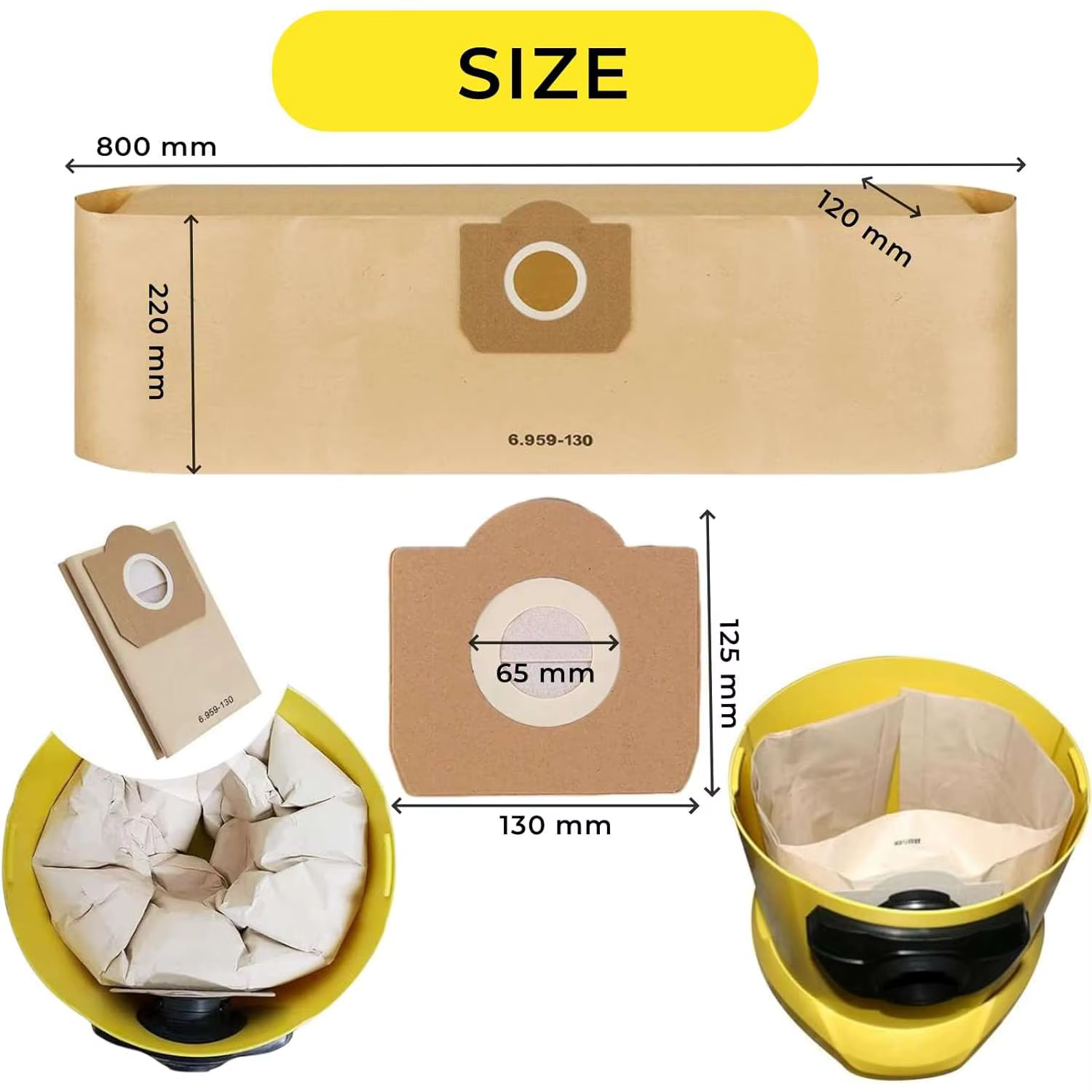 Sacs d'aspirateur + filtres anti-poussière pour Karcher WD3 Premium MV3 SE4001 A2201 A2204