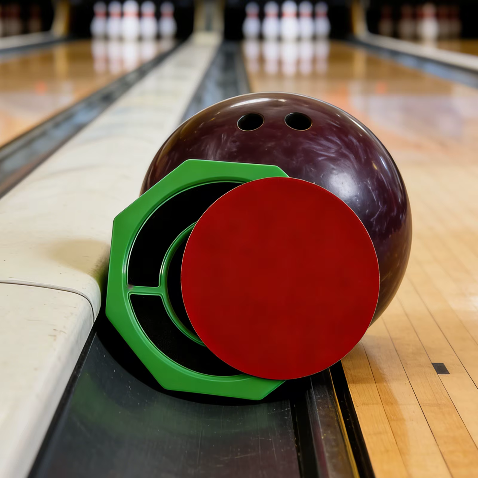 Support de boule de bowling 2 en 1, outil de fixation pour l'entretien des surfaces, support de nettoyage et de polissage réutilisable pour une meilleure réaction de la boule