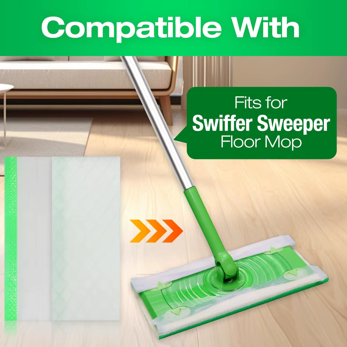Swiffer Sweeper Recharges de tampons de nettoyage humide pour vadrouille avec parfum de lavande Febreze