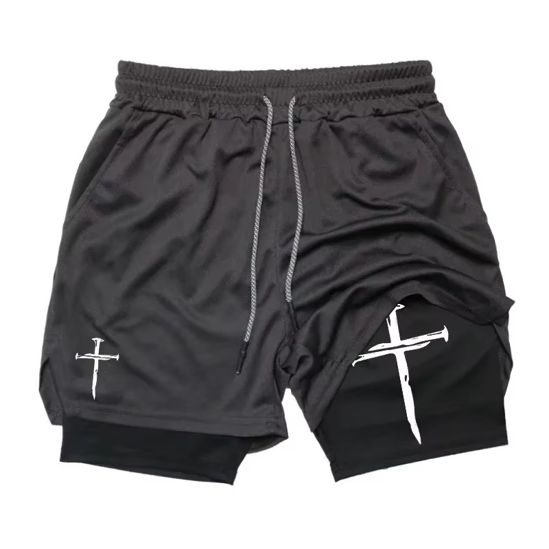 Shorts de course pour hommes Christian Gym Performance avec poche pour téléphone et boucle pour serviette, vêtements de sport Eric Emanuel