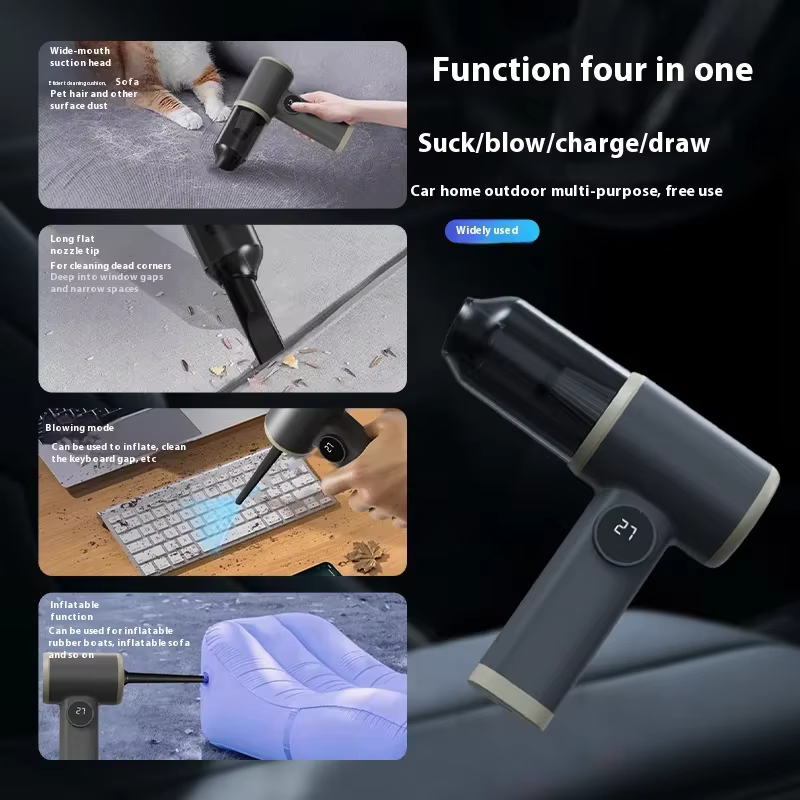 Aspirateur de voiture sans fil portatif 2990000pa 4-en-1 avec fonctions d'aspiration