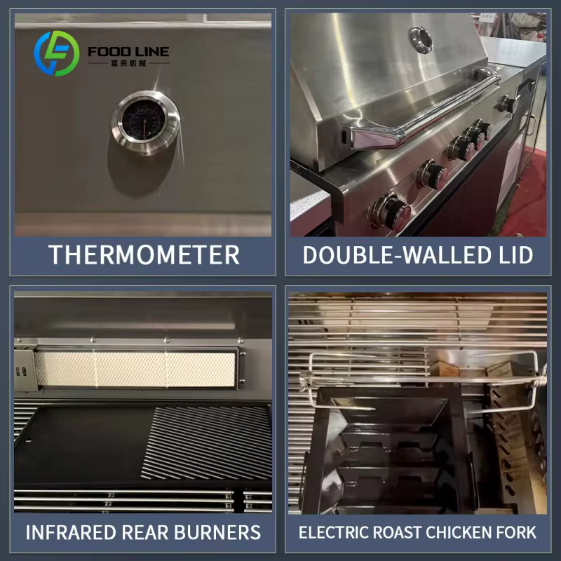 Meuble d'évier multifonctionnel personnalisé pour cuisine extérieure, avec cuisinière et grill extérieur