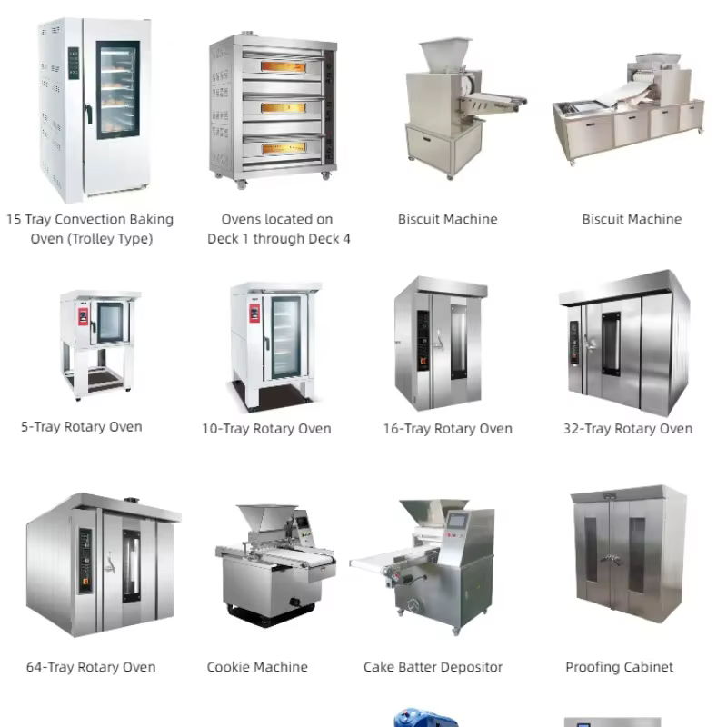 Four à convection rotatif à gaz commercial de grande capacité, 32 plaques, avec pulvérisation de vapeur et humidification pour boulangerie industrielle OME
