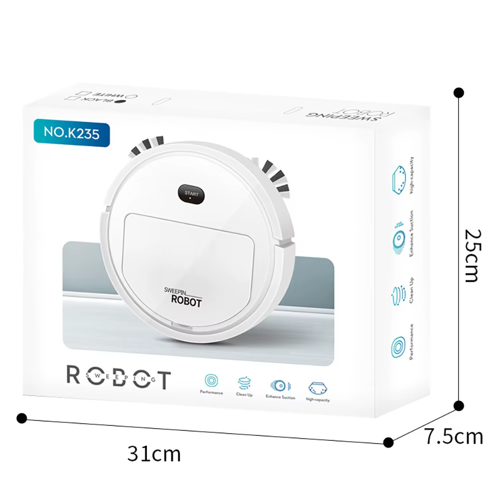 Aspirateur robot de balayage intelligent sans fil, 3 en 1, livres traînants, balayage du sol pour la maison et le bureau, nettoyage propre, 1500Pa, nouveau