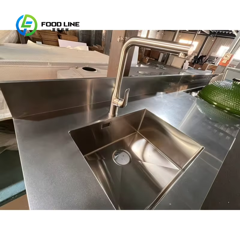 Ensemble de meubles de cuisine extérieure modernes personnalisés, barbecue multi-usages pour jardin, camping et cuisson en plein air