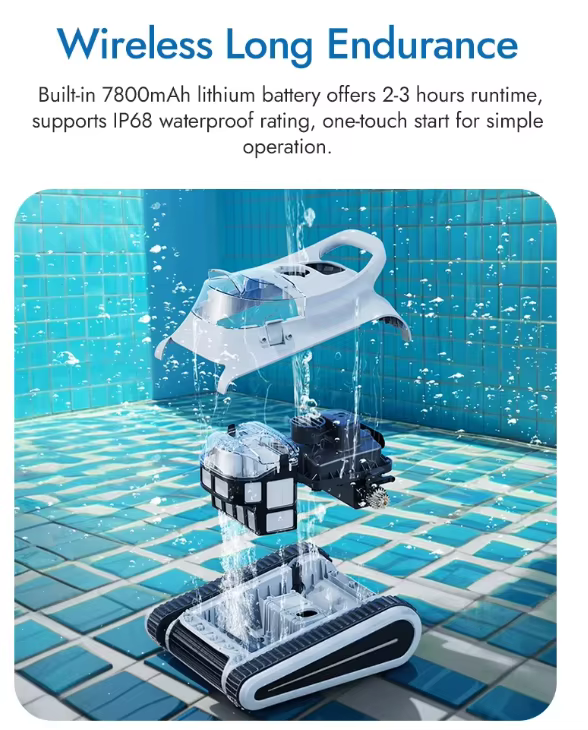 Machine de nettoyage automatique sans fil pour piscine