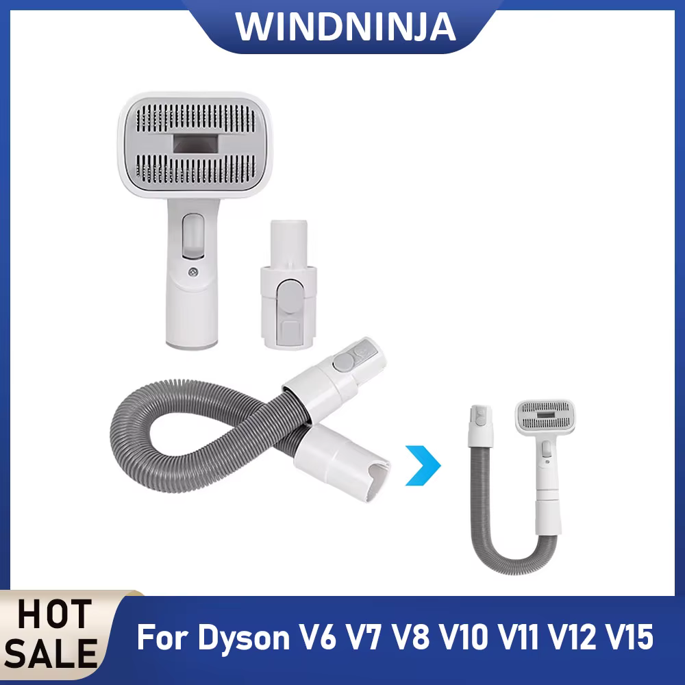 Brosse à poils pour animaux de compagnie de taille moyenne/grande pour aspirateur Dyson V6 V7 V8 V10 V11 V12 V15, tuyau extensible, outil de toilettage pour animaux