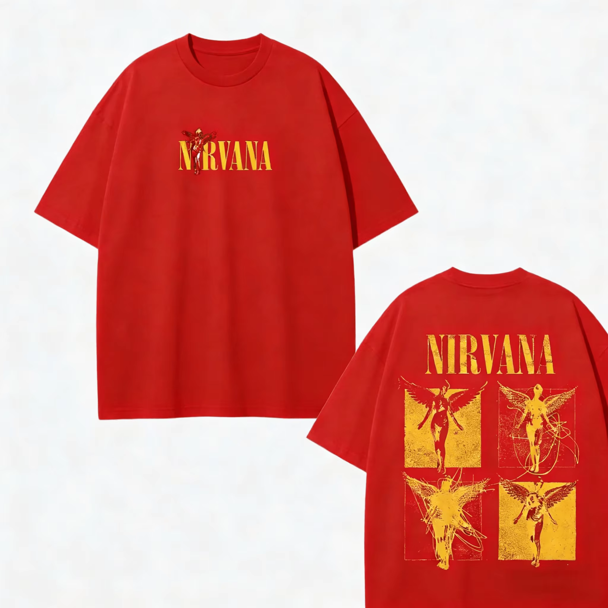 T-shirt unisexe Nirvana Band 2026 pour homme, col rond, coton, manches courtes, style Y2K, streetwear tendance, tee-shirt populaire pour les fans, Ins Y2K