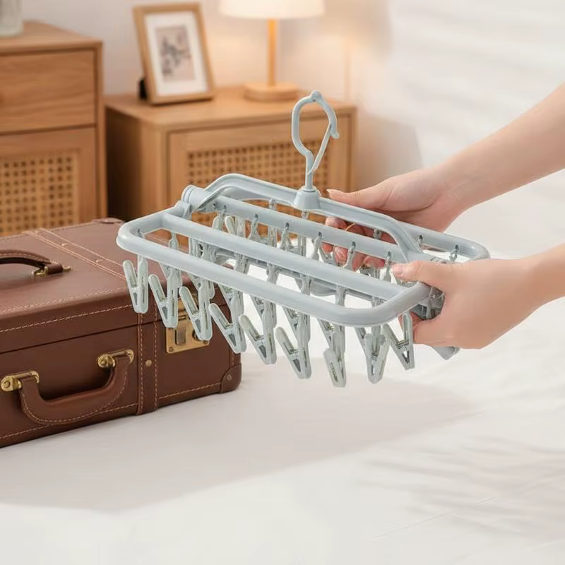 Séchoir à linge pliable avec 32 pinces