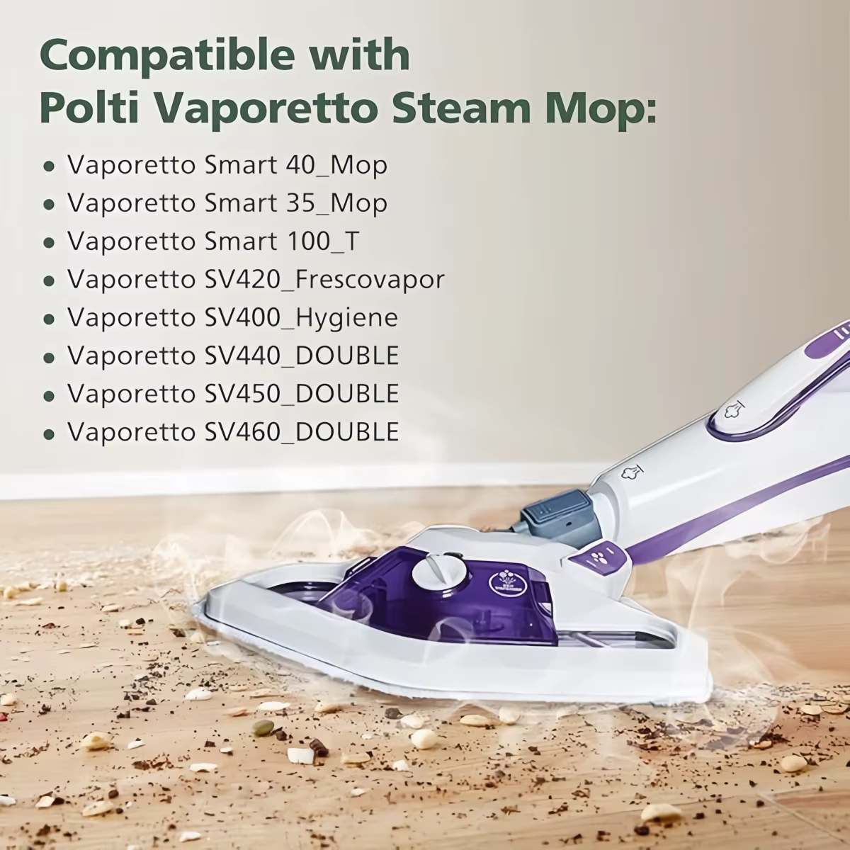 Lavable pour Polti Vaporetto SV440_Double SV400, tampons pour chaussettes de vadrouille Polti Vaporetto Smart 100_B, nettoyeur de vadrouilles à vapeur Vaporetto