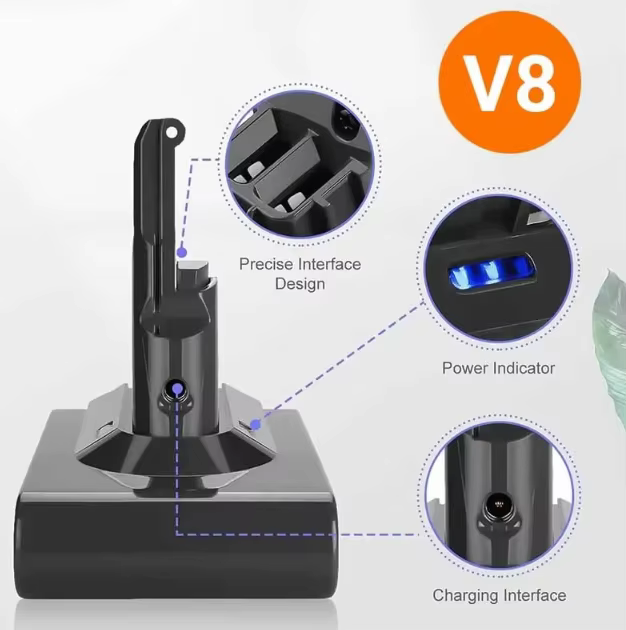 Batterie Li-ion rechargeable de haute qualité 21.6V pour aspirateur Dyson V8 Absolute V8 Animal SV10, série 25.2V V11 V15