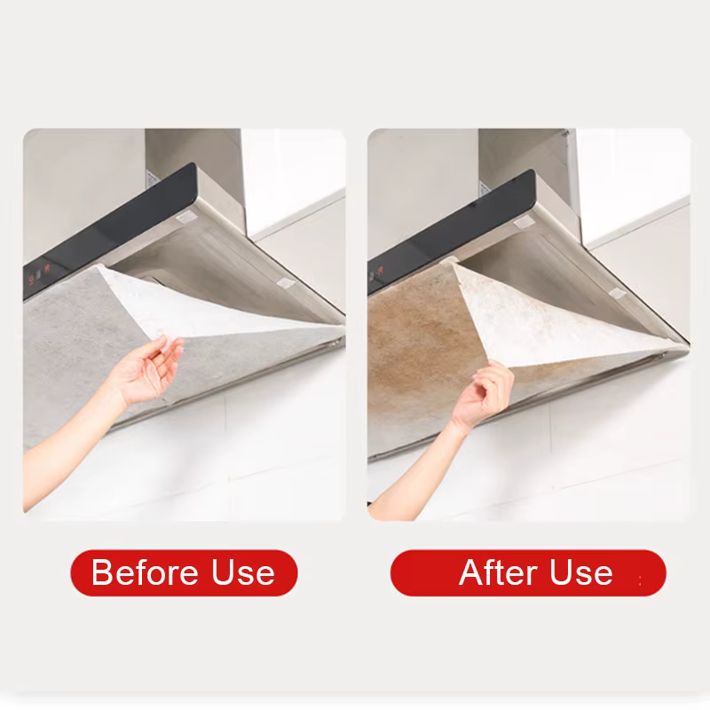 12 pièces jetable hotte filtre à huile papier Non-tissé