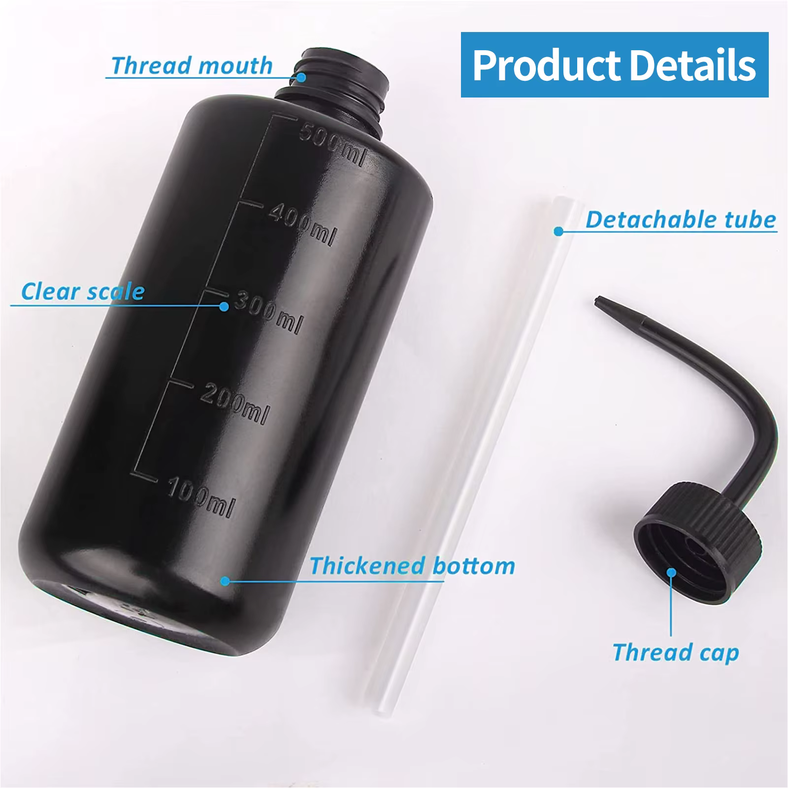 Bouteille de pulvérisation de tatouage en plastique, bouteilles de lavage de sécurité, bouteille à presser pour tatouage de laboratoire, accessoires de tatouage, fournitures de Microblading, 250/500ml