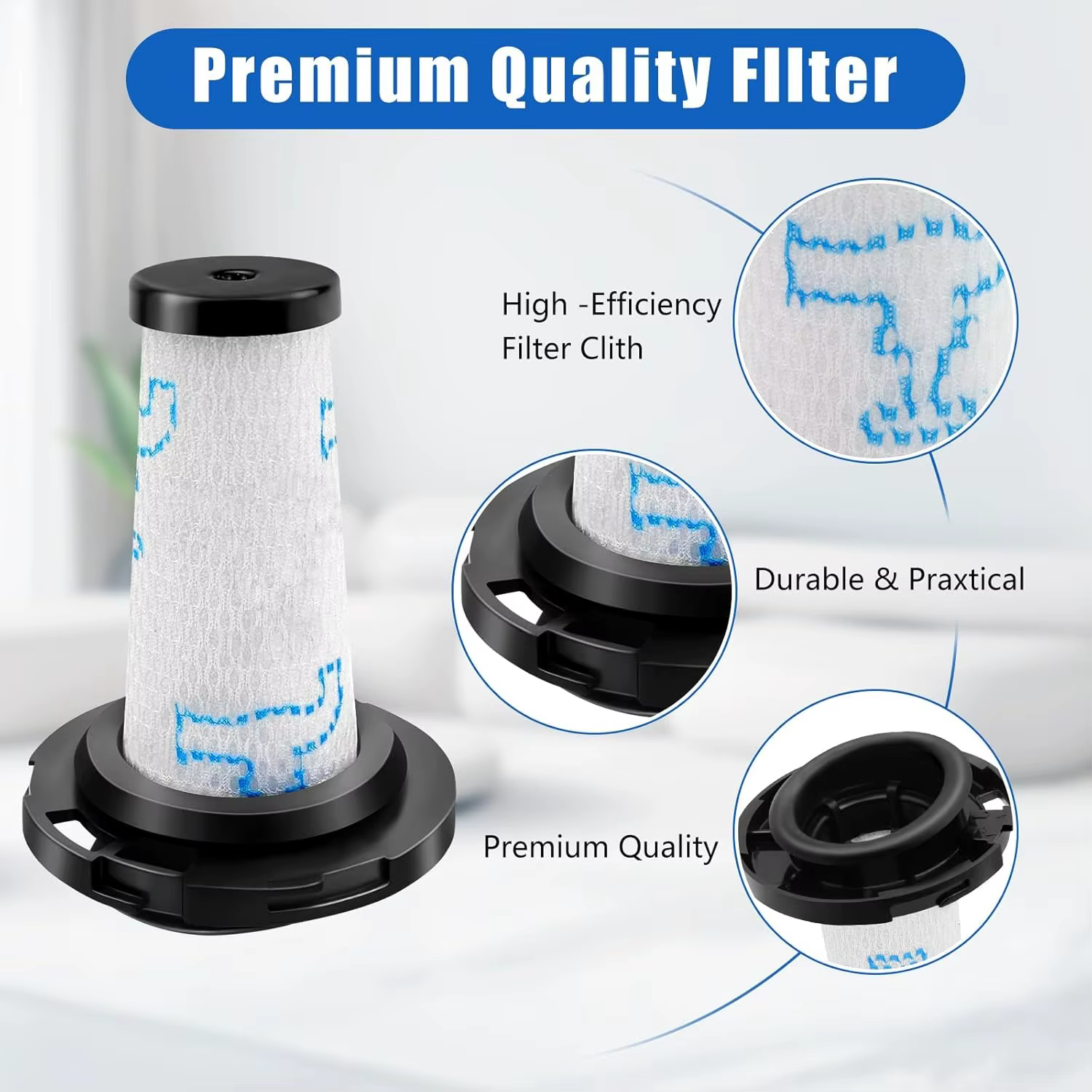 Pré-filtre réutilisable pour Rowenta X-Force Flex 9.60 Aqua Allergy Animal / X-Nano