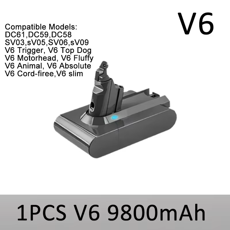 100% nouvelle batterie rechargeable pour aspirateur Dyson V6 V7 V8 série SV07 DC62 DC58 DC31 absolu moelleux Animal Pro Bateria
