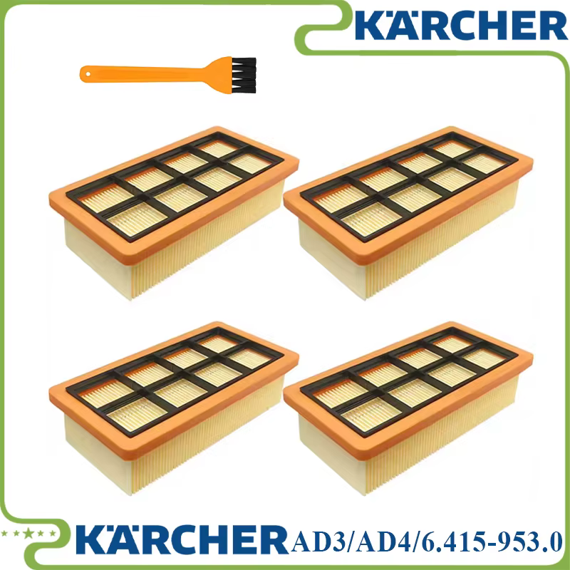 Filtres plats plissés pour batterie Kärcher 6.415-953.0/AD2/AD4 Premium/AD3.000/AD3.200