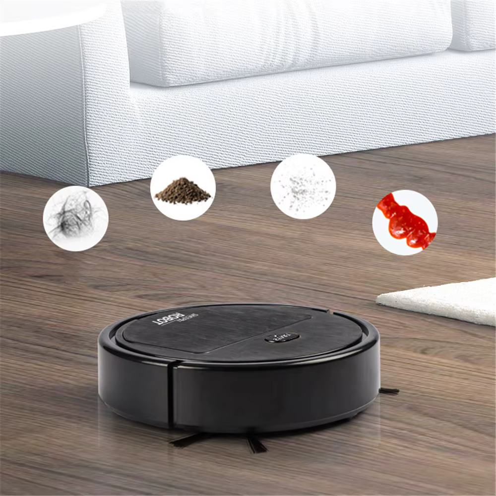 Aspirateur robot de balayage intelligent sans fil, 3 en 1, livres traînants, balayage du sol pour la maison et le bureau, nettoyage propre, 1500Pa, nouveau