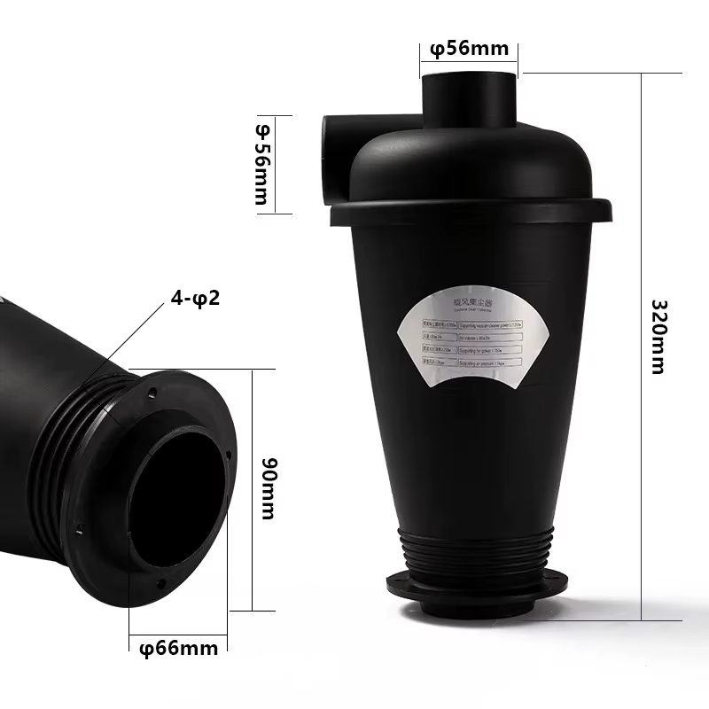 Ensemble de dépoussiéreur cyclonique industriel avec filtre pour aspirateur et séparateur de poudre pour tuyau de 50 mm