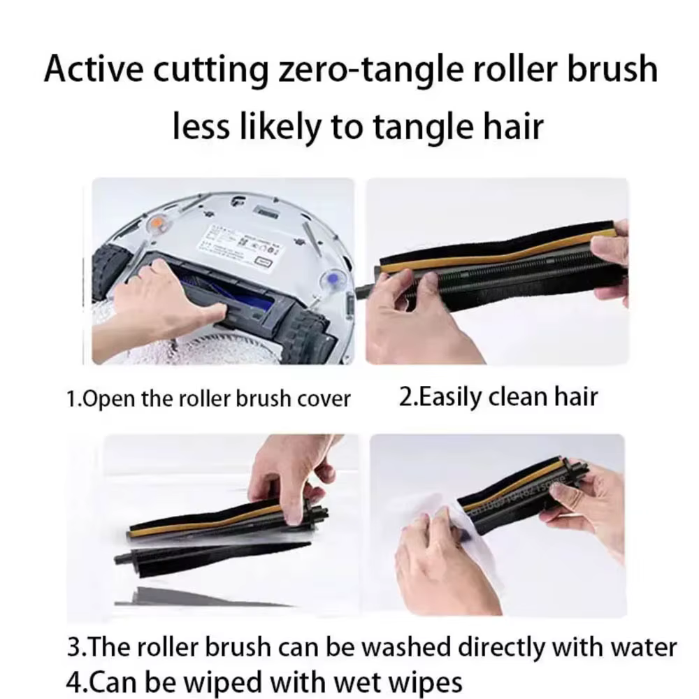Brosse TriCut d'origine de Dreame X40 Ultra/L40 Ultra/L20 Ultra/L10s Pro Ultra/X30Ultra/ S20 Pro Plus/Mova E30Ultra/Mijia M30S/M40