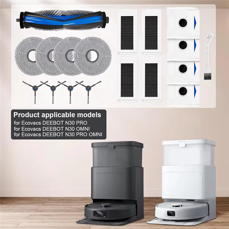 Ensemble d'accessoires pour aspirateur Robot Ecovacs DEEBOT N30 PRO / N30 OMNI / N30 PRO