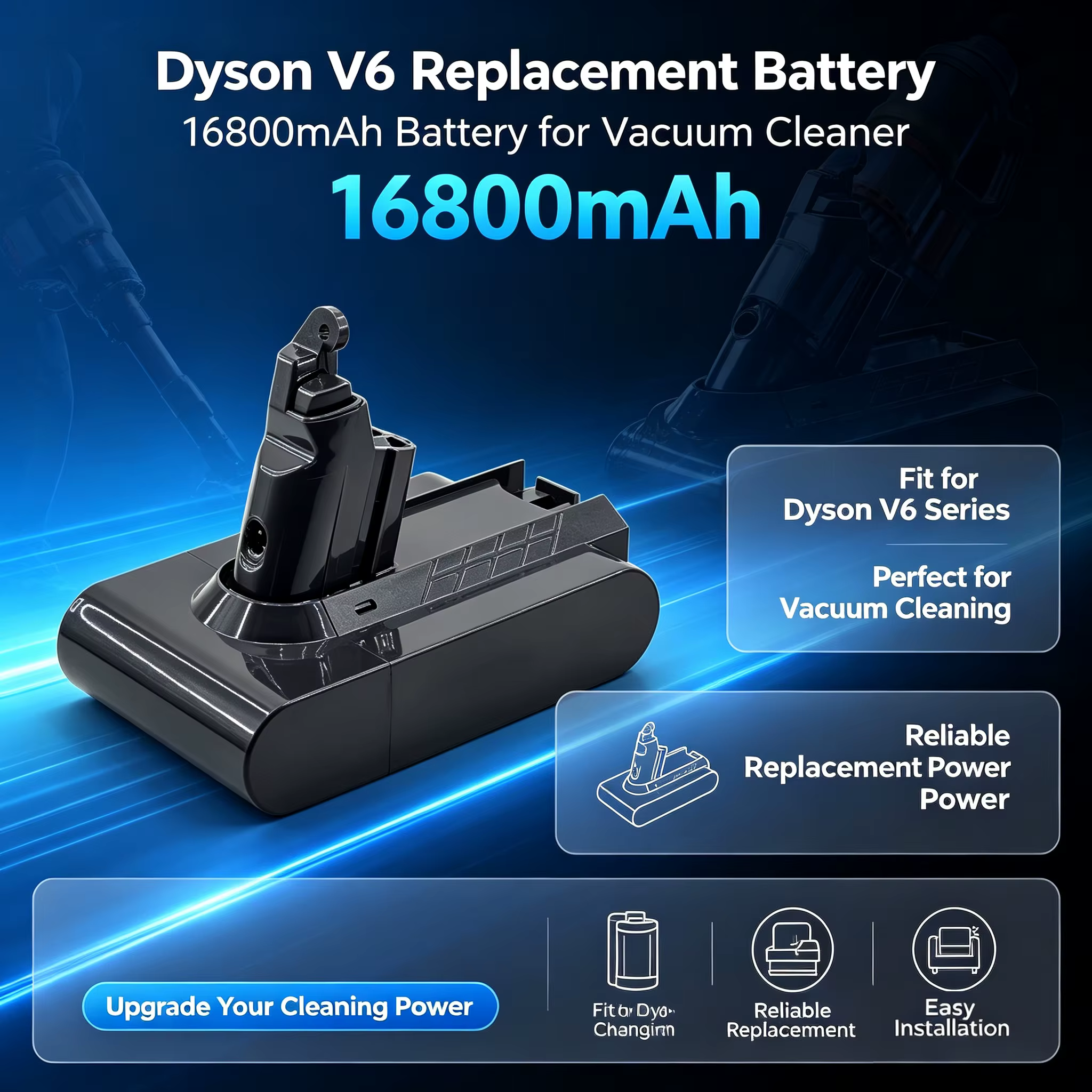 Batterie 21.6V 100% neuve, adaptée aux aspirateurs Dyson V6, série 16,8ah DC58 DC59 SV03 SV04 SV05 SV06 SV07 SV09