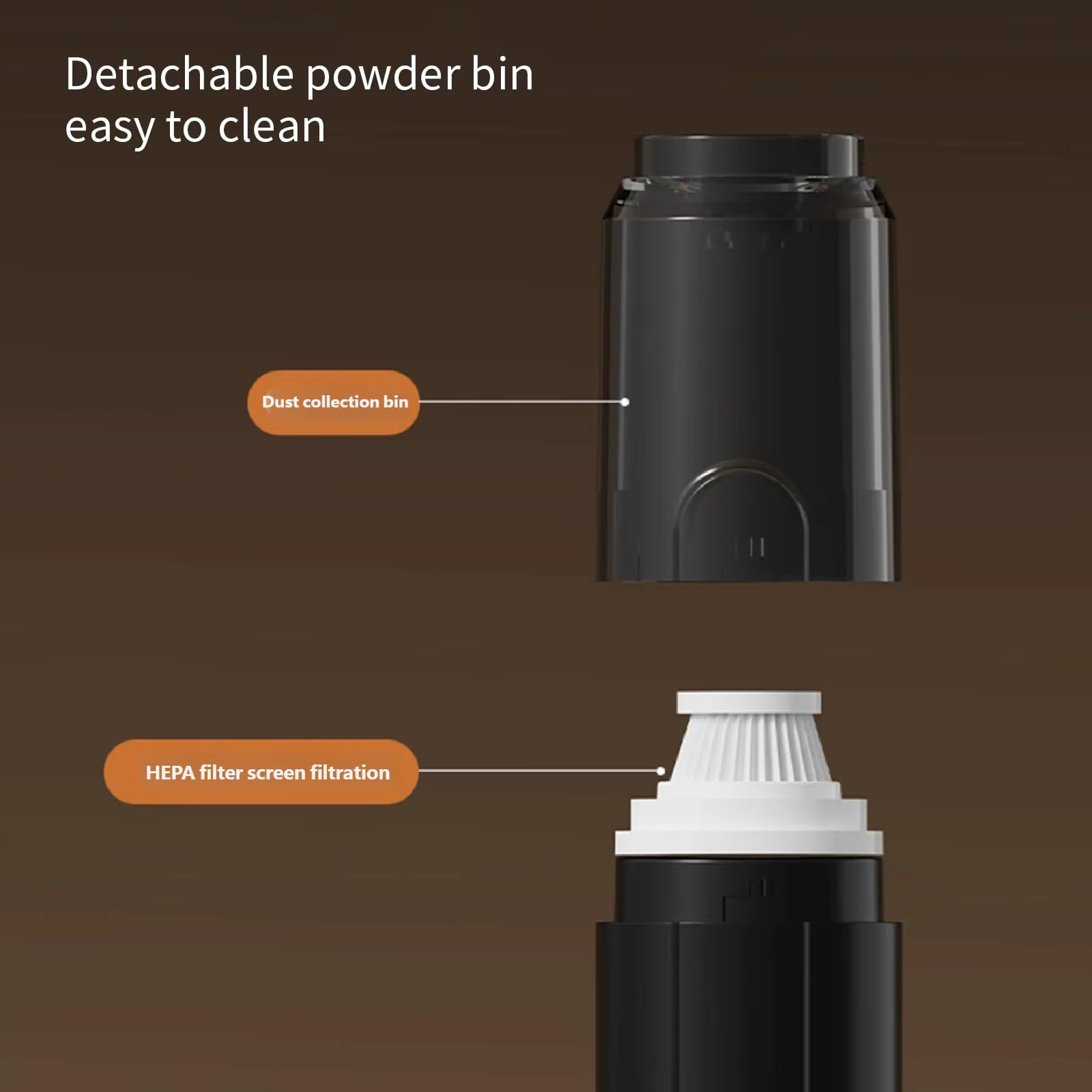 Nettoyeur de moulin à café portable, aspirateur avec une puissante aspiration pour un nettoyage rapide, dépoussiéreur électrique