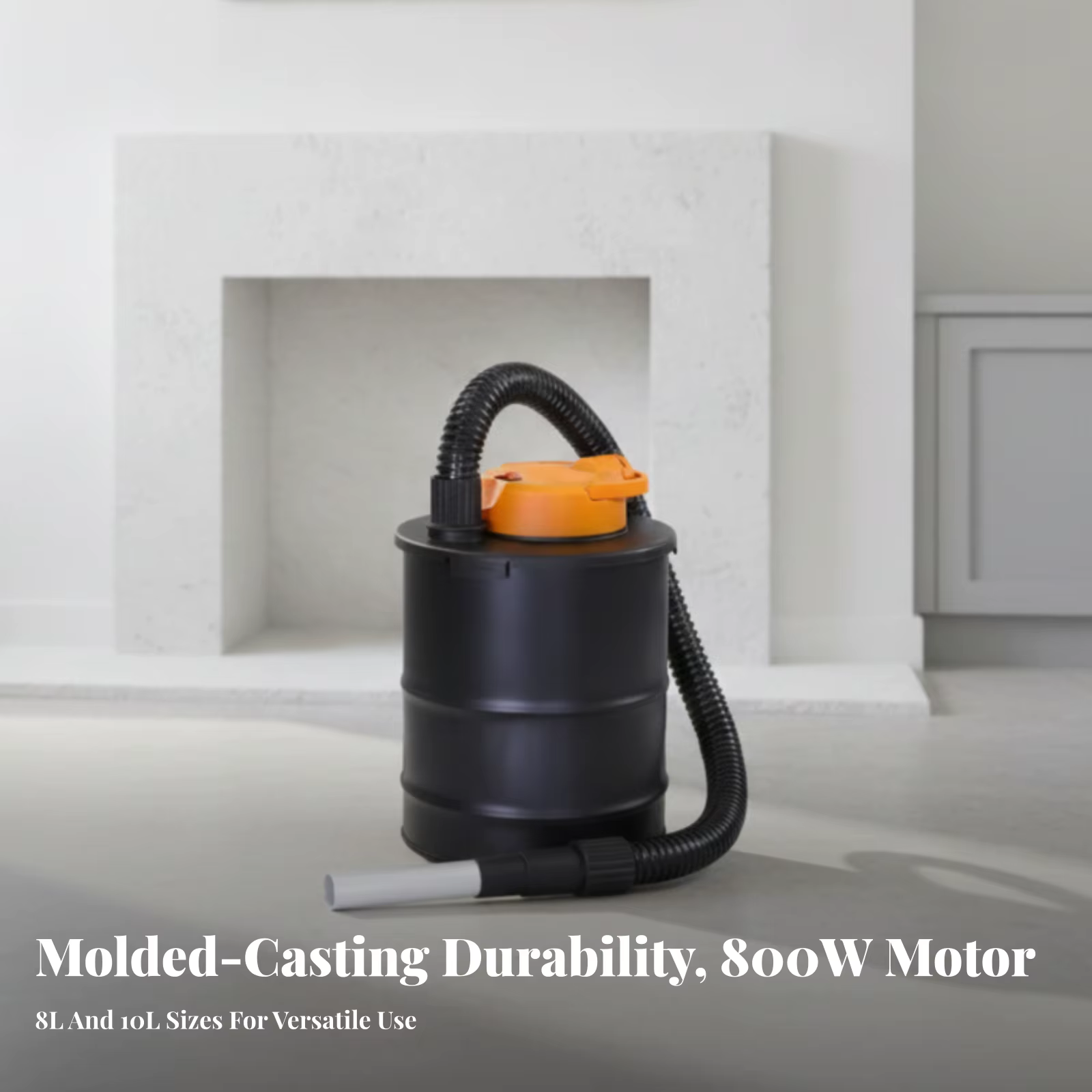 Aspirateur à cendres verticale avec tuyau, haute performance, silencieux et compact pour le nettoyage des poêles et l'organisation des ateliers