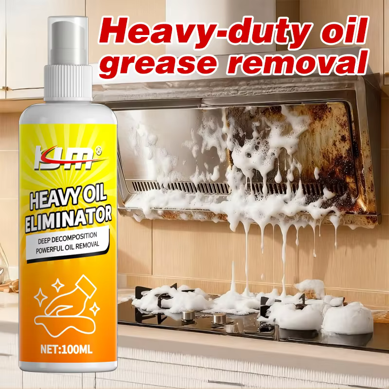 Nettoyant pour huile de cuisine KJM 100ML, puissant, élimine la graisse, spray facile à utiliser, décompose rapidement les taches d'huile tenaces.