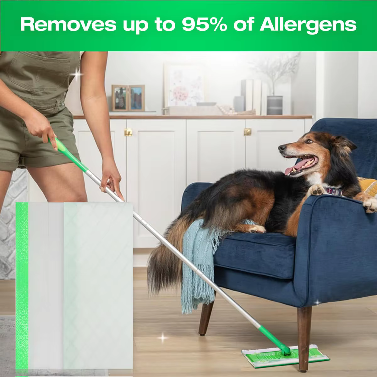 Swiffer Sweeper Recharges de tampons de nettoyage humide pour vadrouille avec parfum de lavande Febreze
