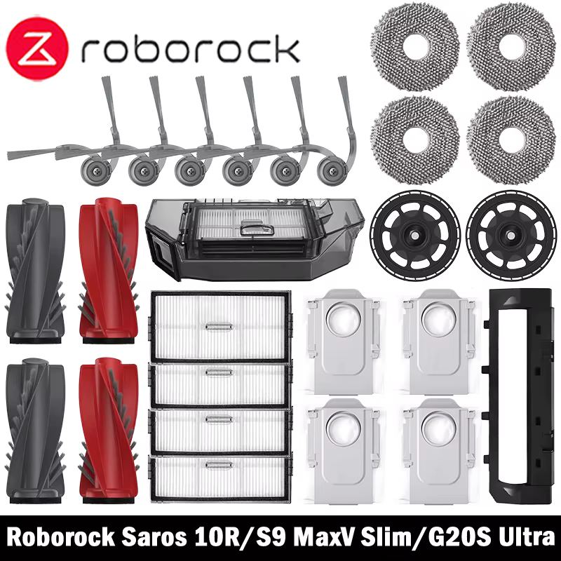 Roborock Saros 10R/S9 MaxV Slim/G20S Ultra accessoires brosse latérale principale vadrouille filtre Hepa sac à