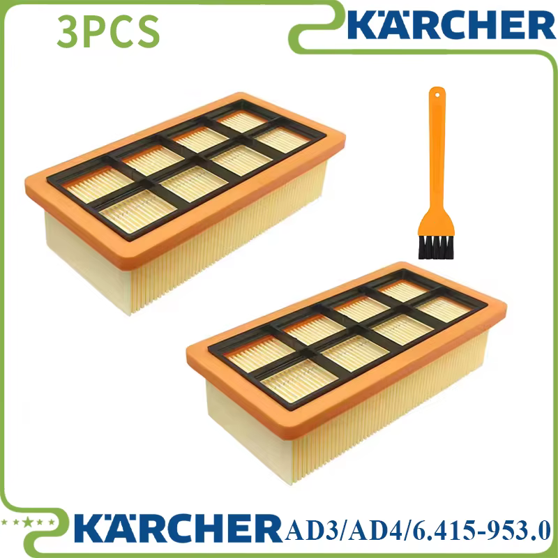 Filtres plats plissés pour batterie Kärcher 6.415-953.0/AD2/AD4 Premium/AD3.000/AD3.200