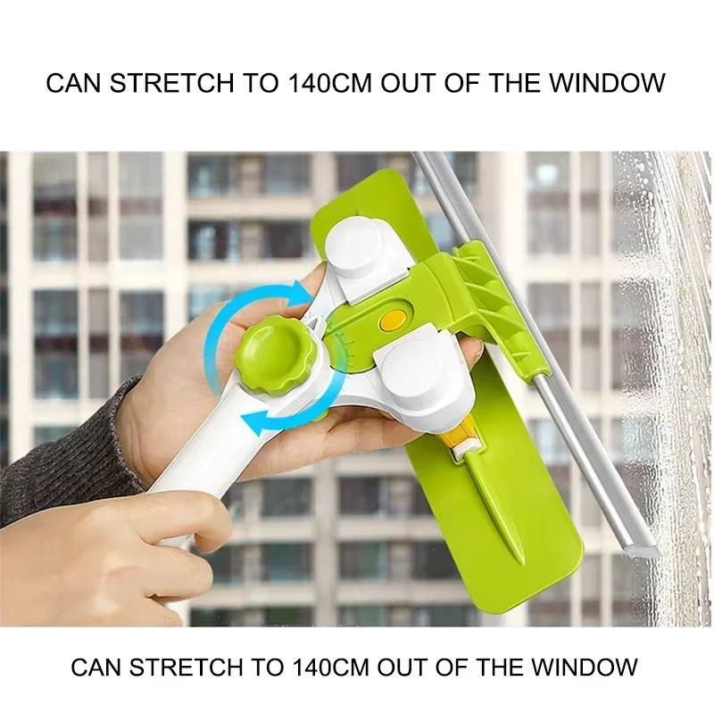 Brosse de nettoyage de vitres télescopique de grande hauteur améliorée
