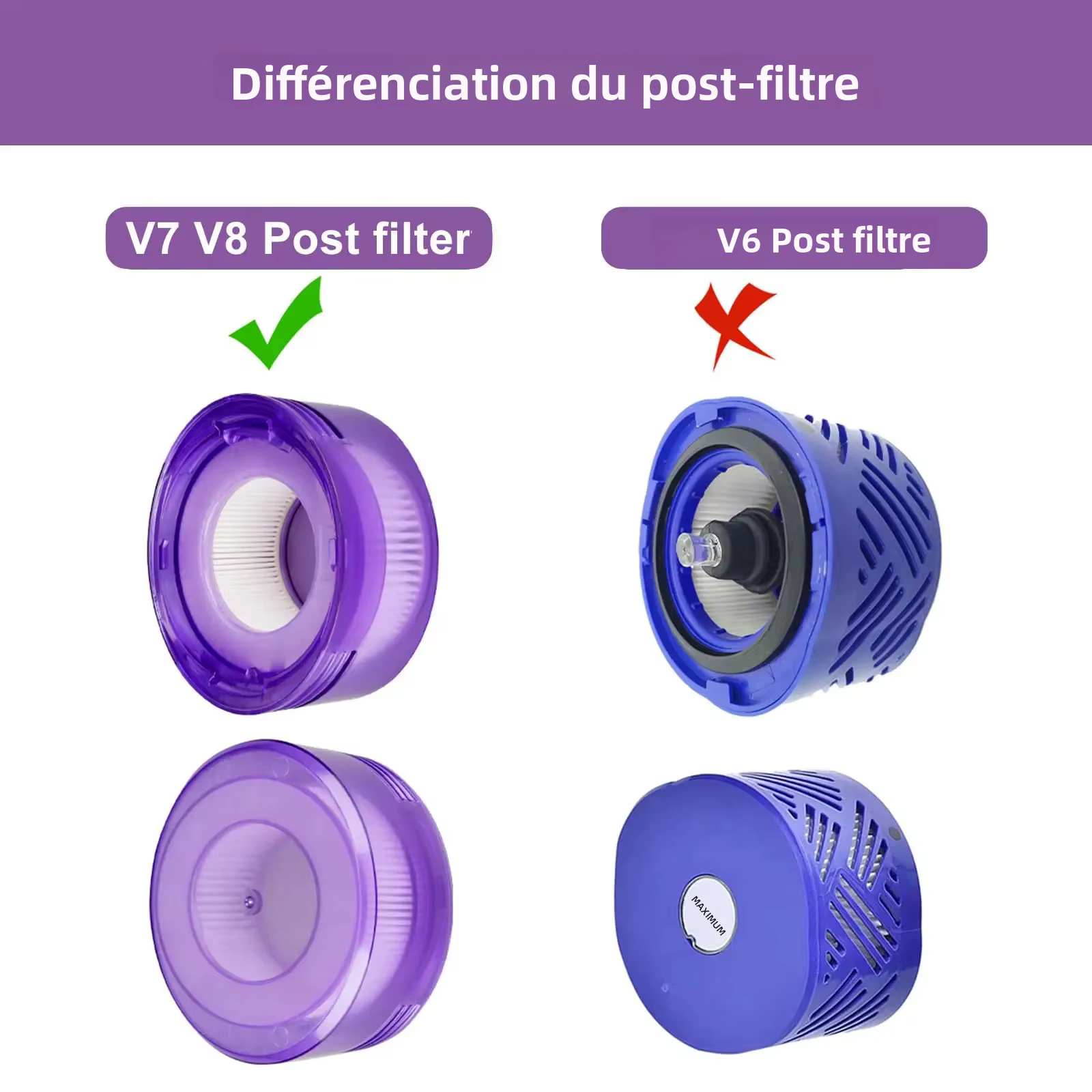 Kit de remplacement de filtre d'aspirateur V8