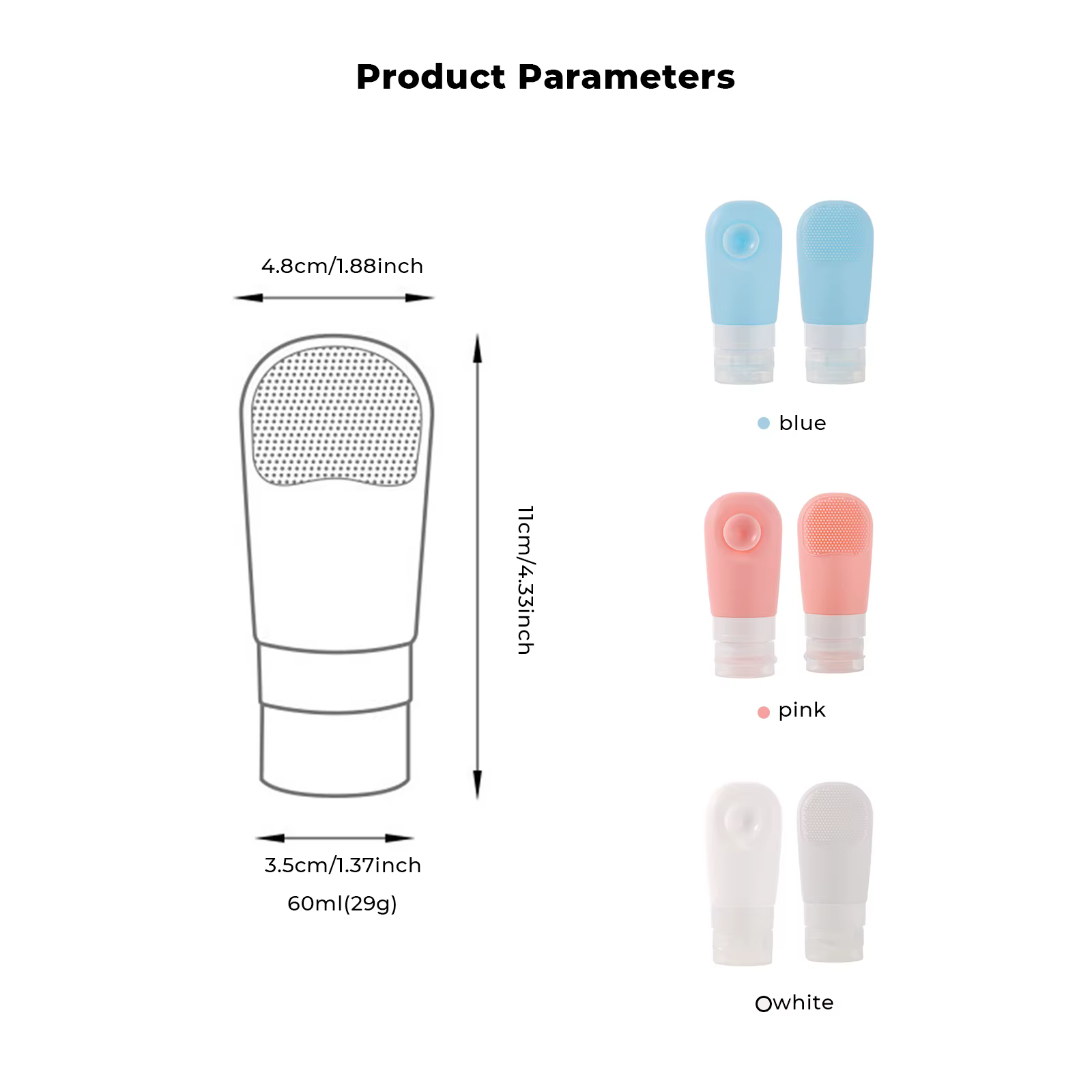 Bouteilles distributrices à ventouse en Silicone (60ml)