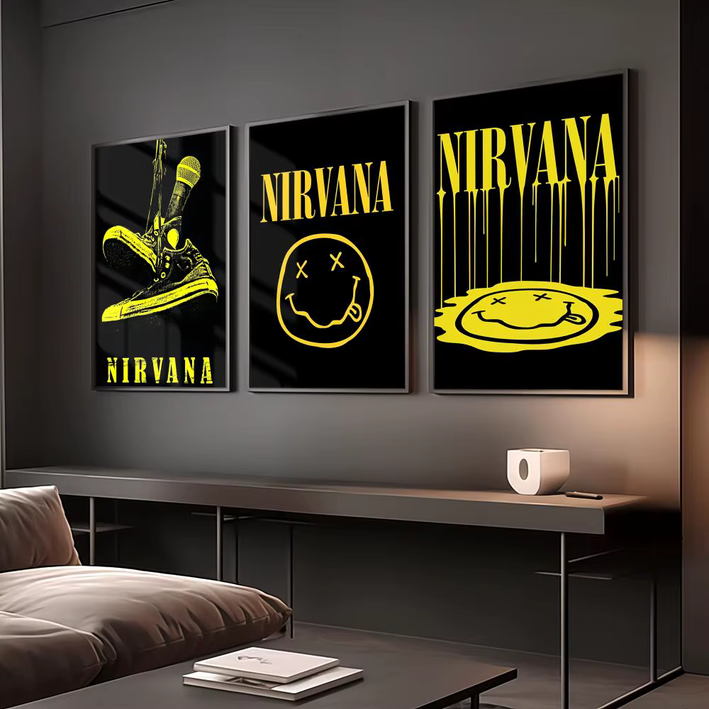 Cool Band N-Nirvana affiche autocollants muraux modernes et minimalistes pour la décoration intérieure salon dortoir Art mural