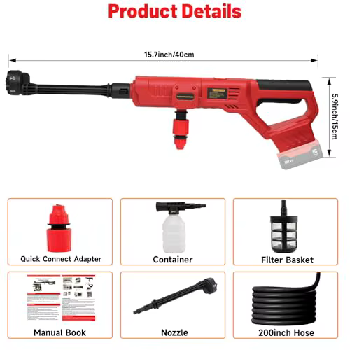 Nettoyeur haute pression multifonctionnel pour batterie Milwaukee 18V