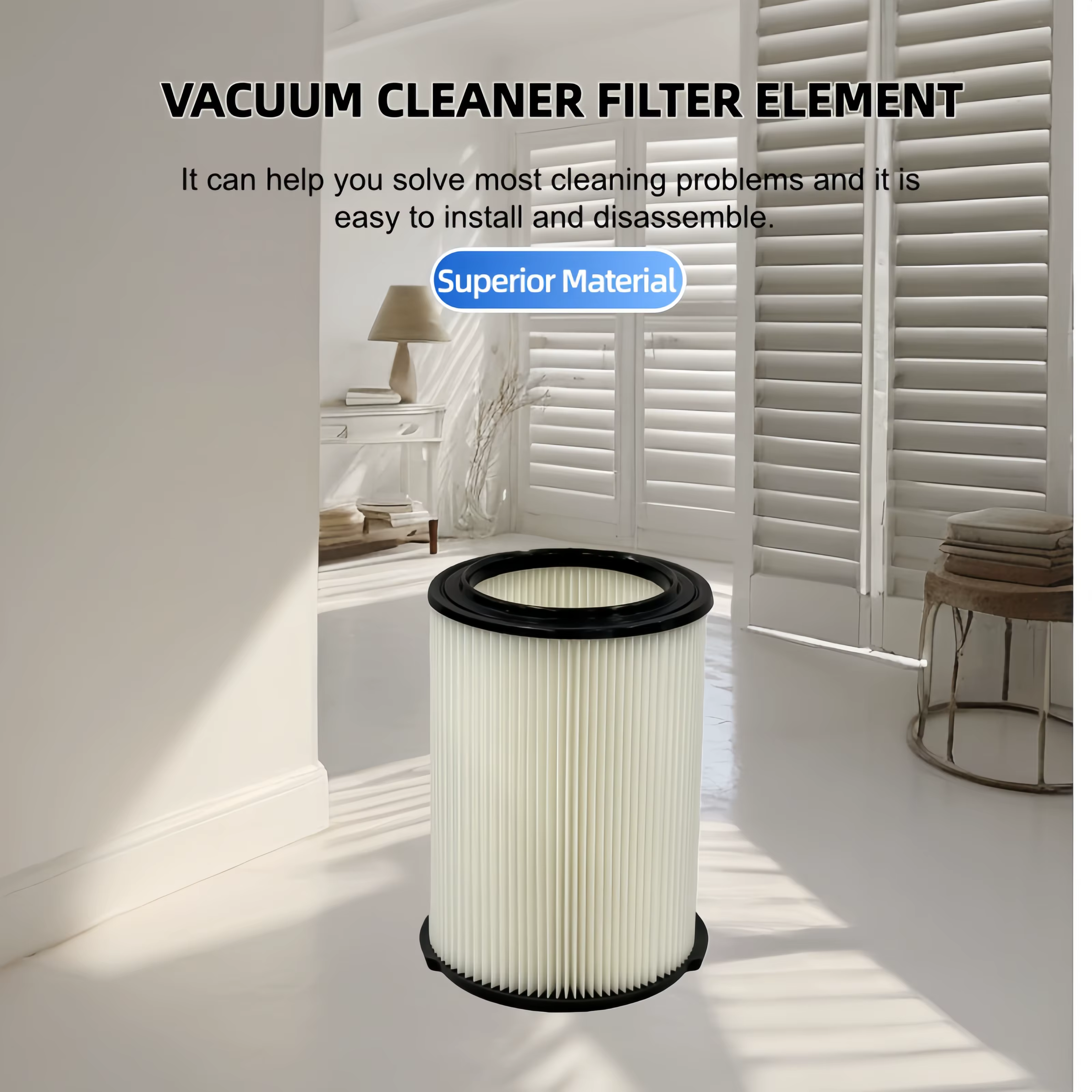 Filtre de remplacement pour aspirateur sec/humide VF4000, facile à installer, dépoussiérage à haute efficacité pour les modèles RIDGID de 5 à 20 gallons