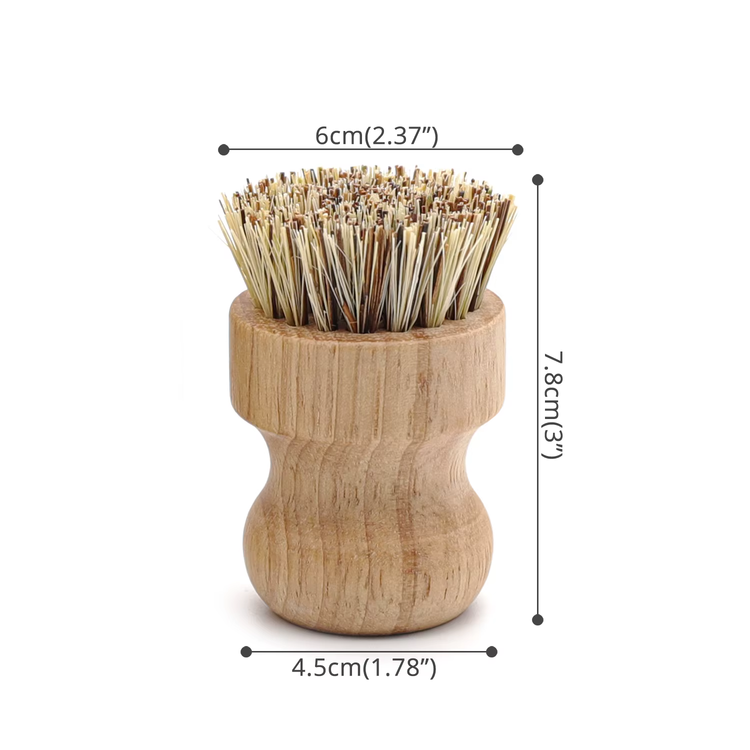 Leeseph Brosses à récurer la vaisselle en bambou, épurateurs de nettoyage en bois de cuisine pour laver la casserole/casserole en fonte, poils en sisal naturel