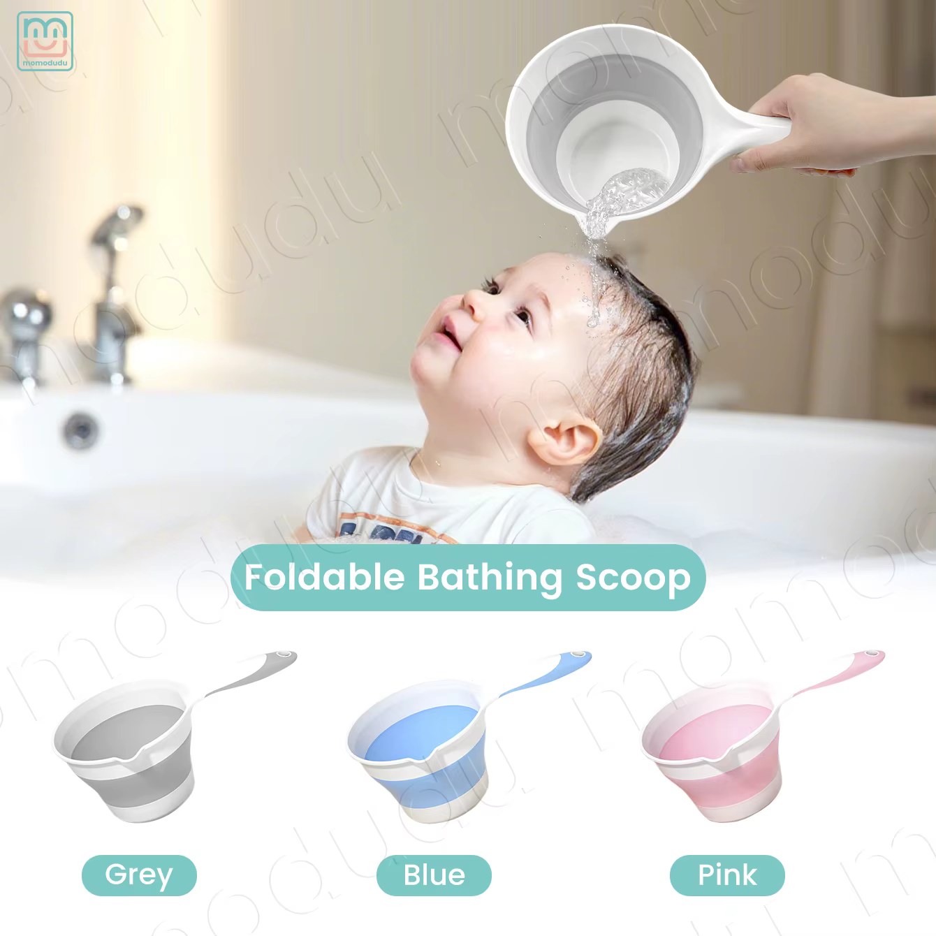 Tasse de rinçage pour bain de bébé, aide au shampoing antidérapant et suspendu de grande capacité pour le lavage des cheveux sans gâchis