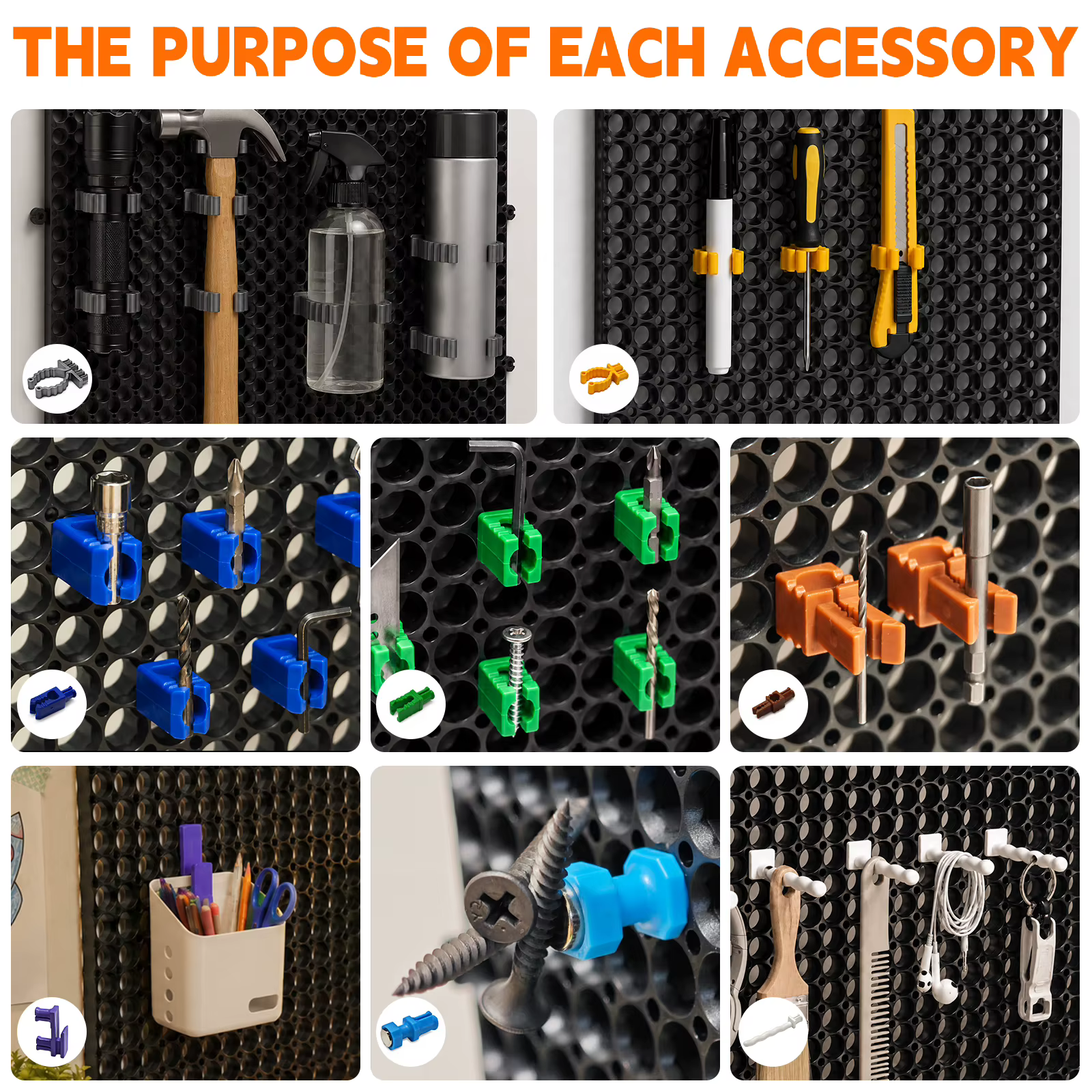 Kit d'organisation murale en plastique perforé