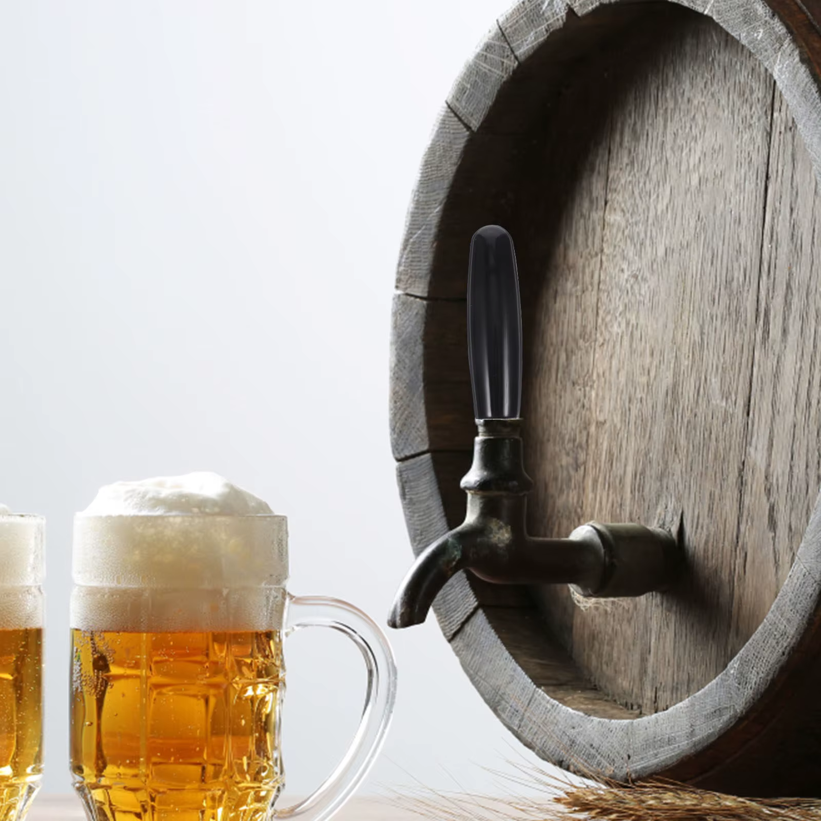 2 poignées de robinet à bière noires en plastique robuste, faciles à installer, de remplacement pour robinets de fût