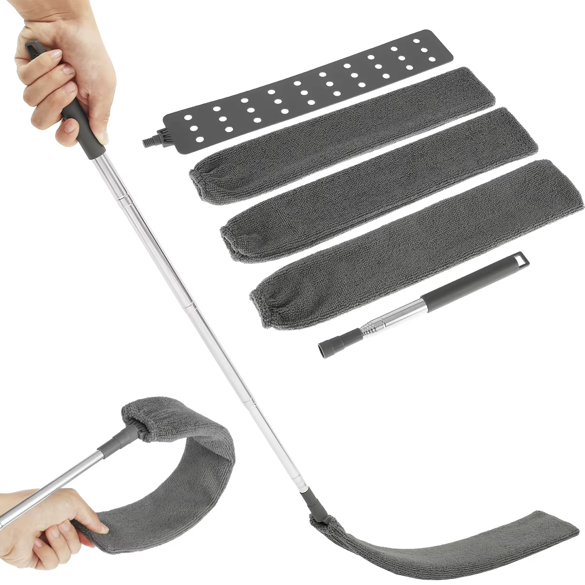 Nettoyeur de poussière d'écart rétractable en microfibre