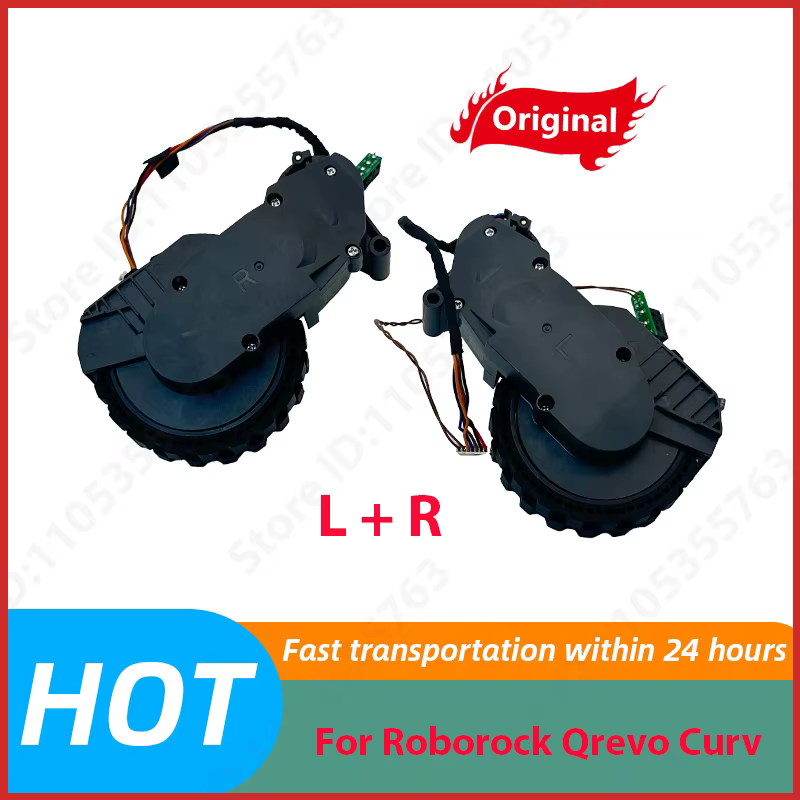 Nouvelles roues de marche gauche et droite d'origine pour aspirateur robot Roborock Qrevo Curv