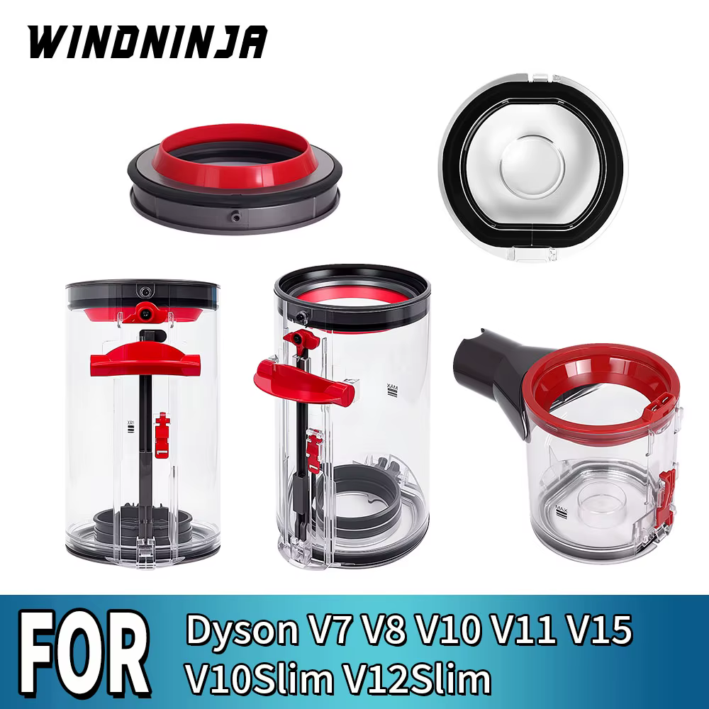 Pièce de rechange pour aspirateur Dyson V6 V7 V8 V11 V15 V10 V12Slim : bague d'étanchéité et couvercle de base pour le bac à poussière