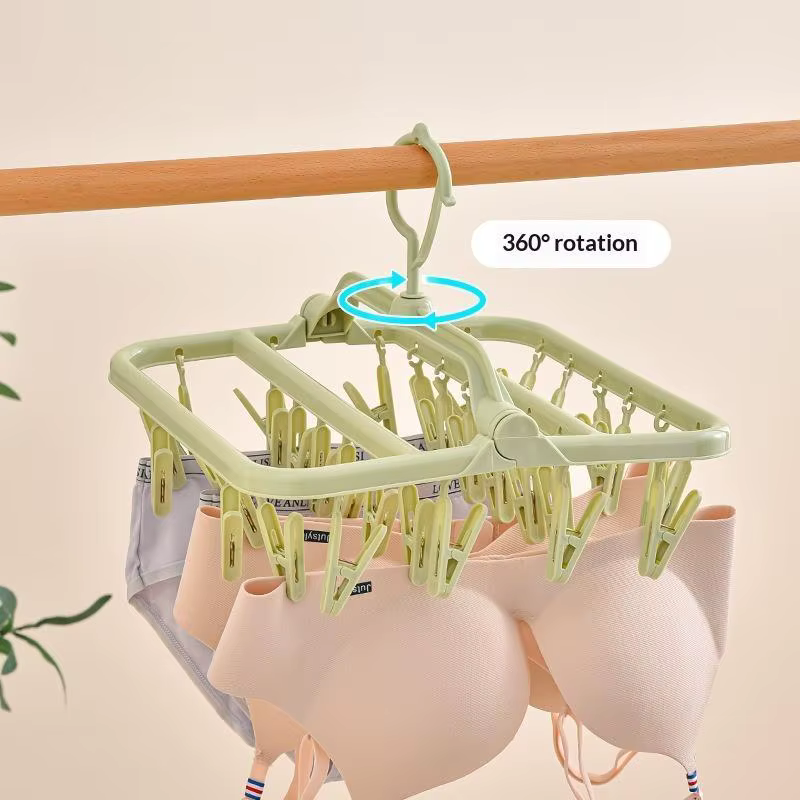 Séchoir à linge pliable avec 32 pinces