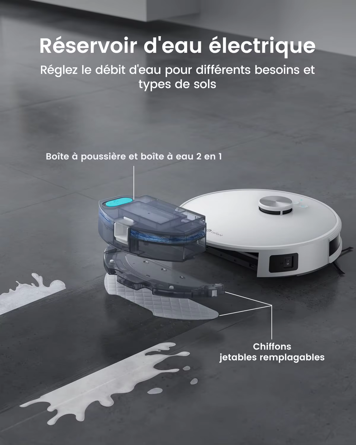 Lefant M1 Robot Aspirateur Laveur 2 en 1 4000Pa