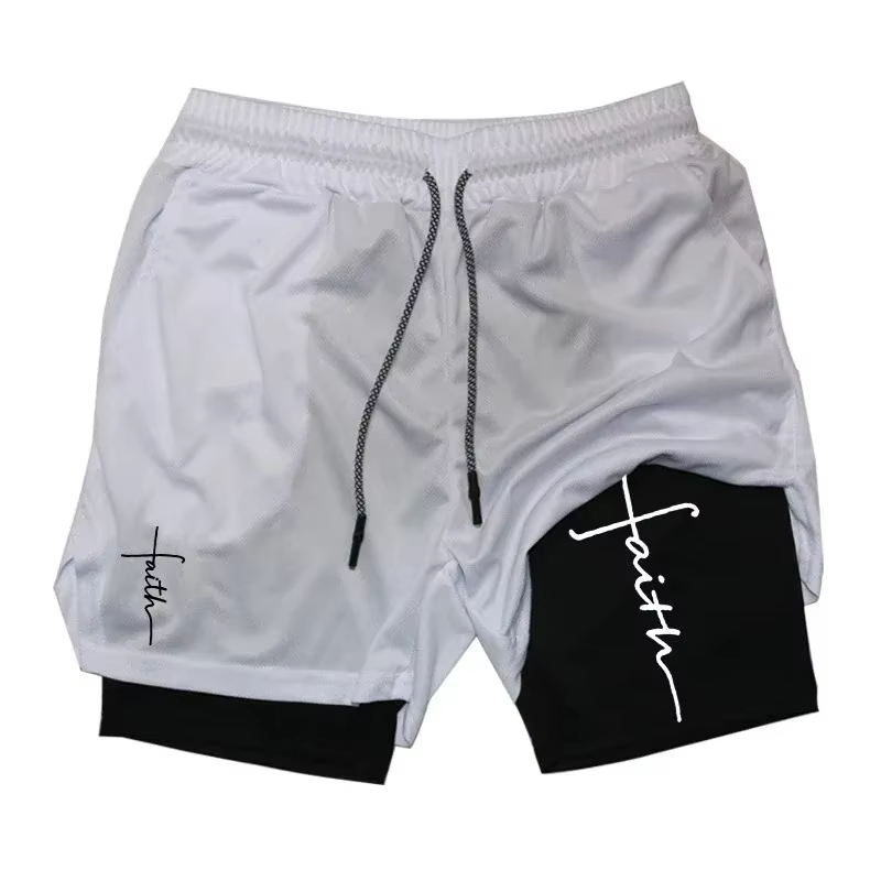 Shorts de course pour hommes Christian Gym Performance avec poche pour téléphone et boucle pour serviette, vêtements de sport Eric Emanuel