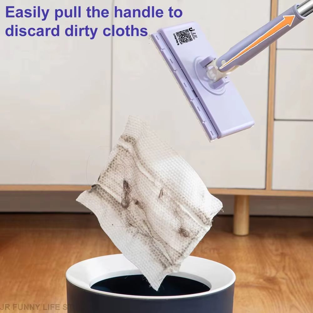 Grande vadrouille de nettoyage mains libres pour sol de fenêtre 360 ° Dissolvant de poussière rotatif
